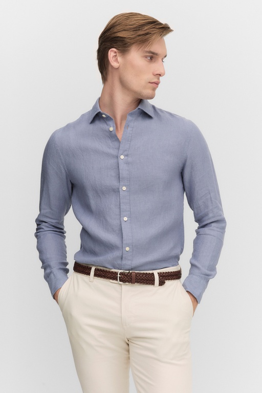 Dante linen shirt MID BLUE